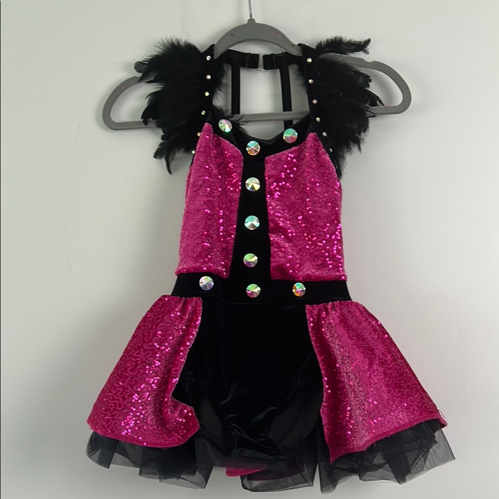 Weissman | Semi-Custom Sparkling Pink and Black Kids Dance Costume MC